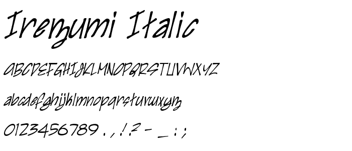 Irezumi Italic font